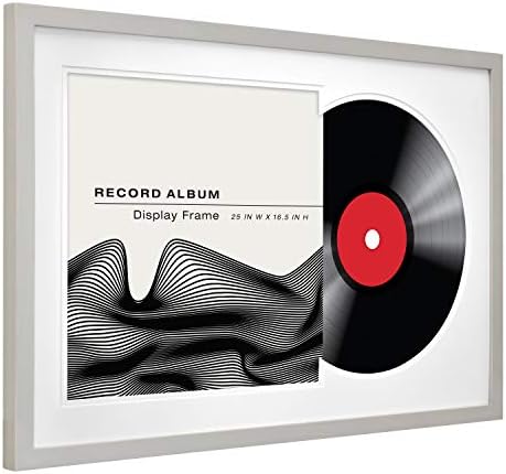 Рамка за албум со двојни жлебови на MCS, црна, 16,5 x 25 IN & Double Groove Record Album Frame, Grey, 16,5 x 25 во