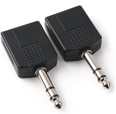 Nanyi 6,35 mm машки TRS до две женски аудио глави од 6,35 мм, 6,5 мм еден-два стерео интерконекција аудио адаптер, 2pack