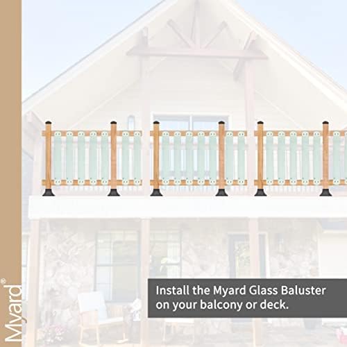 Myard Scenic Frontier Temered Clear Glass Balusters за огради за палуби, вклучени загради + завртки за FaceMount