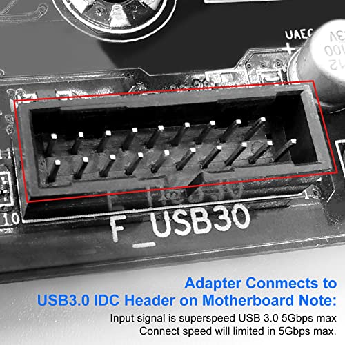 Внатрешен заглавие на главната табла со внатрешна USB 3.0 19PIN до клуч за тип-E клуч-A 20 пин USB 3.1 Адаптер за приклучок на предниот