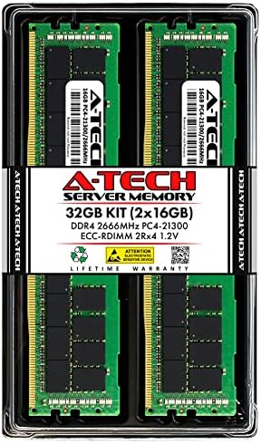 A-Tech 32gb Комплет Меморија RAM МЕМОРИЈА За Sys СУПЕРМИКРО-6029UZ-TR4+ - DDR4 2666MHz PC4-21300 ECC Регистрирани RDIMM 2rx4 1.2 V-Сервер
