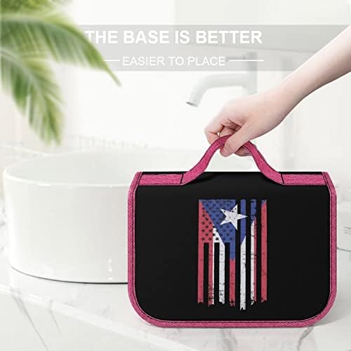 Порторико Знаме Тоалетна Торба Виси Патување Торба За Шминка Водоотпорна Козметичка Кеса