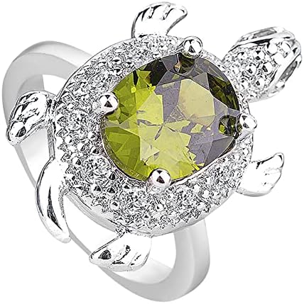 Тенки прстени за жени Стерлинг Сребрена желка прстен Зелен опал прстен желка накит за долговечност