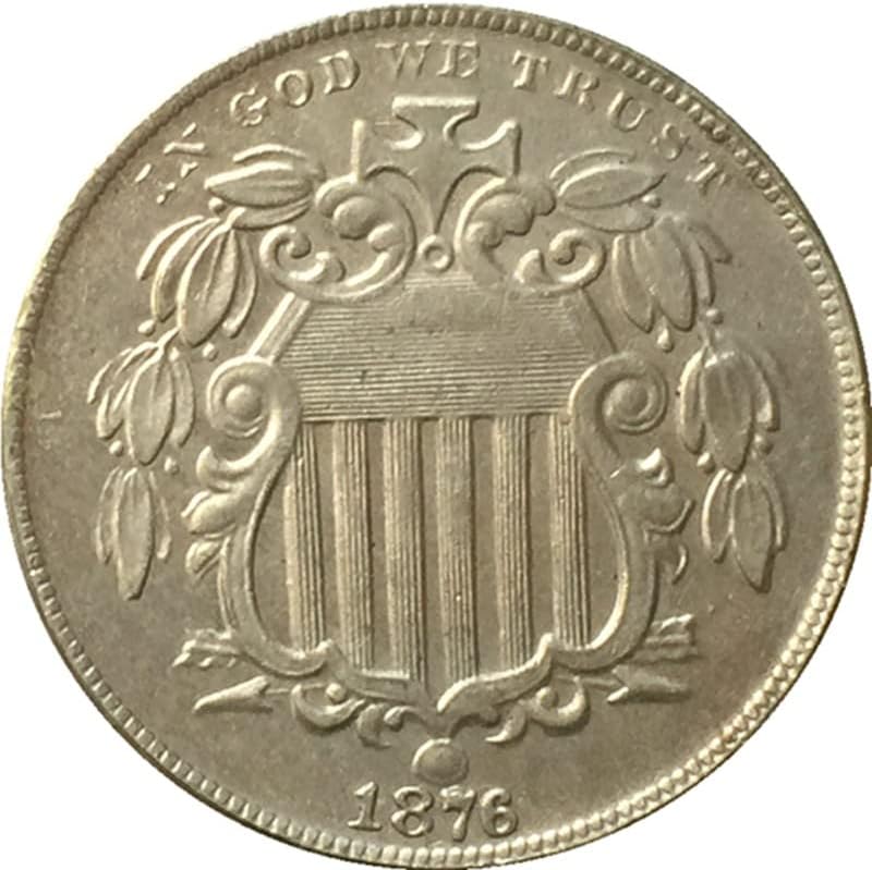 20,5мм1876 Американска никел монета Никел направи паричка Античка ракотвордана надворешна комеморативна монета