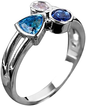 РИНСКИ ПАКЕТ ИСКУСТВО ЛИЦИЈА Неправилен триколорен камен прстен за жени со ангажман прстен накит подароци лажни и елегантни прстени