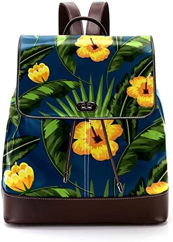 VBFOFBV унисекс ранец за возрасни со патна работа, модерен тропски растителен цветен палм лист