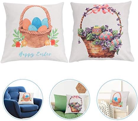 Toyandona Euro Pillow опфаќа 4 парчиња Велигденска перница капакот Велигден јајце венец зајаче зајак пролетен декоративен фрлање перници за фрлање