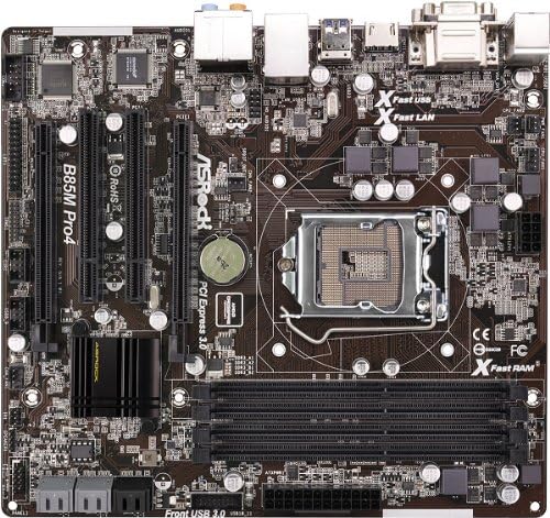 ASRock LGA1150/Intel B85/DDR3/Quad CrossFireX/SATA3 И USB 3.0 / a&засилувач; GbE/MicroATX Матичната Плоча B85M PRO4