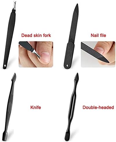 COOVS 18 парчиња/Поставете клипер за нокти Маникир Комплет за педикир со прсти за ножици за ножици за чешлање