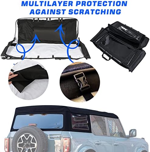 Maiker Off Road Soft Top Window Cagn за додатоци на Ford Bronco 2021 2022 2023 4 Врати кадифни повеќеслојни торби за заштита