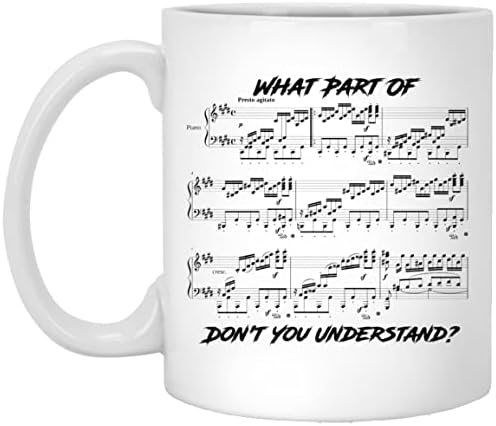 Подарок за наставници по пијано наставник по пијано, за да не ја разбирате криглата за кафе - Бет -музички белешки од Бетовен