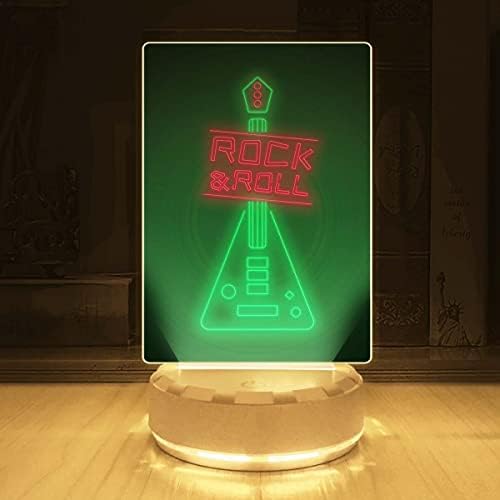 Ancfun Rock and Roll Musical Instrument LED биро ламба, прилагодлива за осветлување со повеќе бои, LED светло, акрилна ламба, lубители