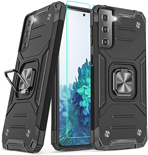 YMHXCY S22 PLUS 5G Case, S22+ 5G Телефонски случај со 3Д заштитен екран заштитник, оклопно одделение со ротирачки држач за хибриден