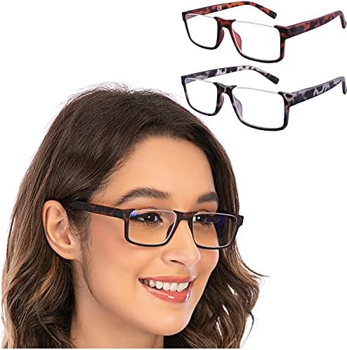 Aqwano половина рамки за читање очила за блокирање на сина светлина, полу-безжични компјутерски читатели против филтрирање сјај TR90 лесни