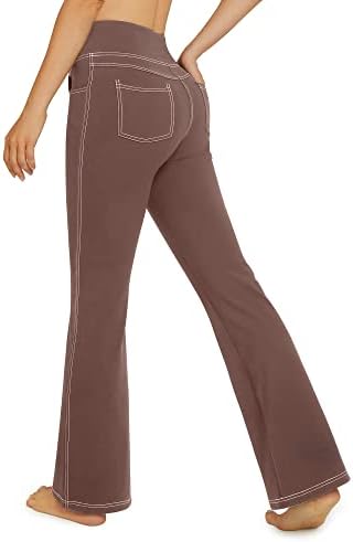 G4Free Capri Yoga Pants for Women Bootcut Flare Healgings Strechy Capris со 4 џебови за вежбање