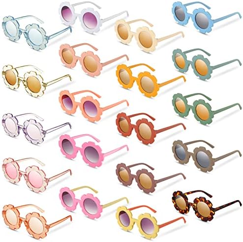 20 Парчиња Тркалезни Цветни Очила За Сонце Девојки Очила За Сонце Во Форма На Цвет Симпатична Надворешна Плажа Очила За Деца
