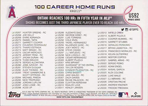 Ажурирање На Топс 2022 УС92 Шохеи Отани Лос Анџелес Ангели МЛБ Бејзбол Трговска Картичка