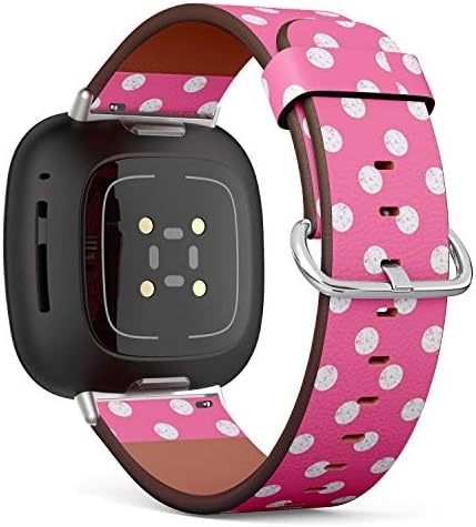 Q -грав за замена на кожа за часовници, компатибилен со Fitbit Versa 3/4 и Fitbit Sense/Sense 2 - Pink Polka Dot