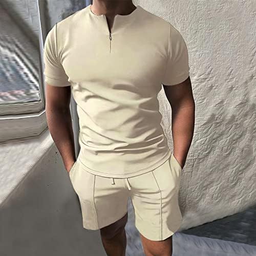 2 парчиња Поло спортови сет за мажи летни облеки поштеди на кратки ракави кошули за голф и шорцеви тенок вклопувачки обичен тренинг