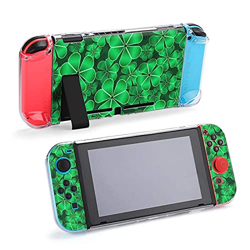 Случај за Nintendo Switch, Зелен градиент Шамрок Пет-парчиња Поставете заштитни додатоци за конзола за игри на куќиште за прекинувачи за прекинувач