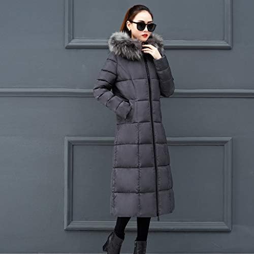 Jsarle долг палто со палто, жени зимско топло ватирано со јакни меки задебелен ров палто со лесна надворешна облека со качулка