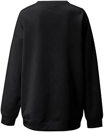 Nokmopo Pulverover Sweatshirss for Women Fashion Mase Casual Print Loose Cound Reck Deck Top Sumshshirt