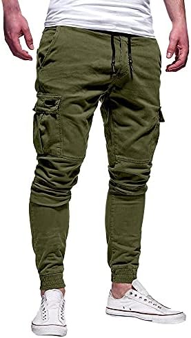 Pantsогер панталони за машки џогир - Активни атлетски случајни џогер џокери за џемпери товарни панталони кои работат панталони со џебови
