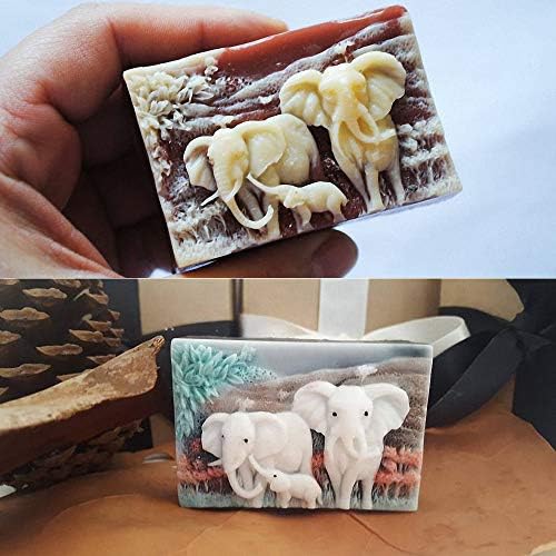 Семејски сапун сапун од слон силиконски калап рачно изработен бар уметнички занает DIY сапун правејќи лосион бар мувла за туш