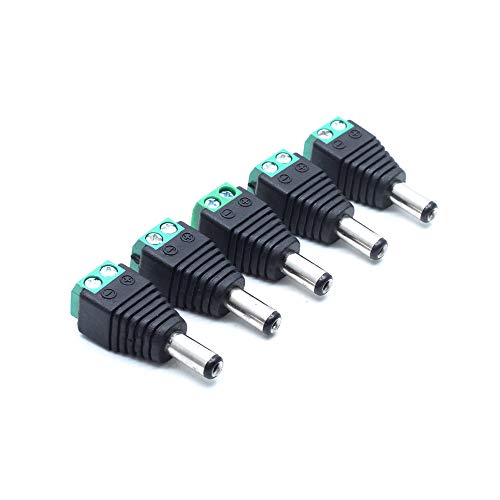 SSCON 20PCS машки 12V DC конектор за напојување 5,5 mm x 2,1 mm приклучок за приклучок за адаптер за адаптер за тајност, зелена