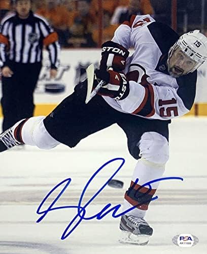 Питер Сикора потпиша 8х10 Фото НХЛ Newу Jerseyерси ѓаволи PSA AK11688 - Автограмирани НХЛ фотографии