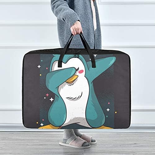 Подлога Торба За Складирање Со Голем Капацитет-Пингвин Даб Јорган Облека Организатор Декорација Издржлив Патент Подвижен Тот