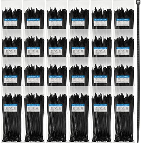 7000 Парчиња Црни Патент Вратоврски 8 Инчен Рефус Самозаклучувачки Кабелски Врски Тешки Најлонски Жичани Врски Обвивки Од Пластична
