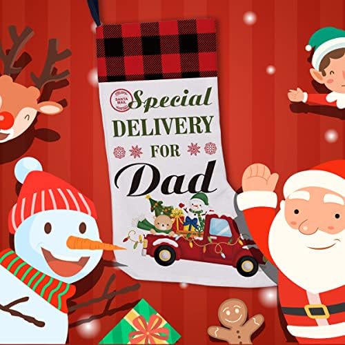 Голсоо тато Бурлап Божиќно порибување специјална испорака за тато Божиќ што виси порибување подароци за камин домашен одмор Божиќни украси