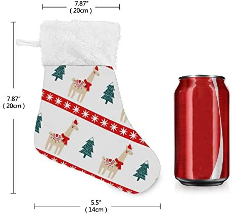 Божиќни чорапи на Алаза Божиќ и симпатична Лама Класик Персонализирани мали декорации за порибување за семејни сезонски празници за забави Декор од 4.7,87 “