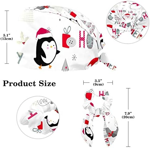 Јојоамој естетска Божиќна елк шарени работни капачиња во форма на тиква, прилагодливи капачиња за чистење со чипка за жени за жени