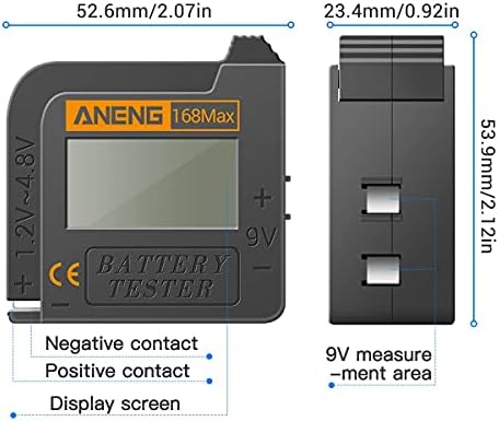 CGGO 168max Тестер На Батерии, Погоден ЗА AAAA C D 9V 1.5 V Батерии Со Ќелии Со КОПЧИЊА, Пренослив Универзален Проверувач На Полнење