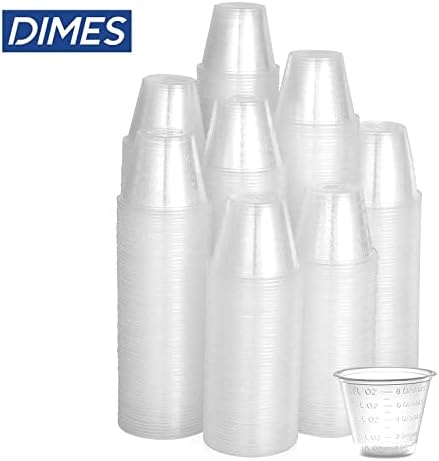 Димес 1oz Пластични чаши за лекови Масовно пакување од 100, за епоксидно мешање, мешање на смола и мешање на бои - 1 унца за