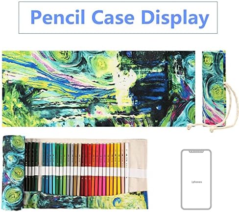 Рачно изработено 12/24/36/48/72 слотови платно молив за завиткување на држачот за пенкало за случајот за студентски уметници за цртање