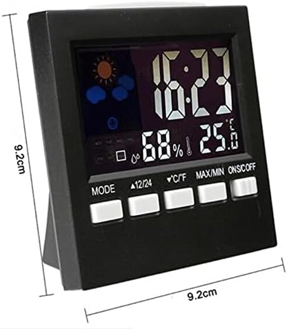 Yebdd боја LCD дигитален алармен часовник Температура на влажност на гласовно контролирање на гласовно време на време на време