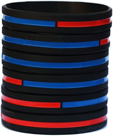 Sayitbands шест од комбинирана тенка сина и тенка црвена линија на рачката на црвената линија