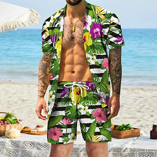 Bmisegm Men Suit Coothed Short Short Christ Mens Beach Beach Casued Printed летни шорцеви Обични ракави за машки костуми за машки костуми