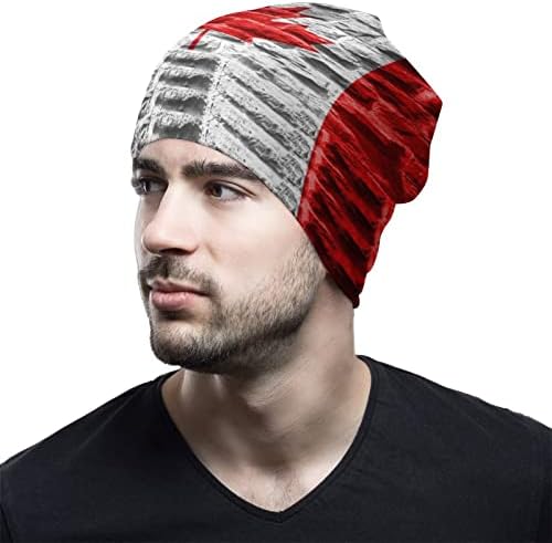 Канадско знаме гравче капаче меко топло целосна пуловер капа капа капа за спиење за унисекс