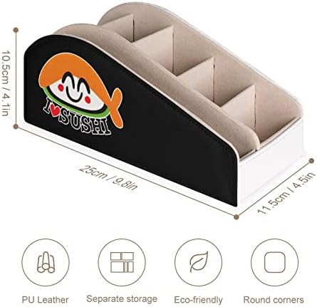 Loveубовта за далечински управувач на суши, кутија за организатор на кожа со 6 оддели за складирање за дневна соба спална соба