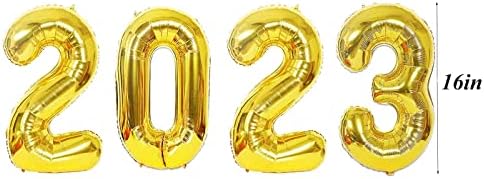 16 Инчи 2023 Балони Сребро, 2023 Балони Со Број На Фолија за 2023 Година Новогодишен Фестивал Забава Материјали За Дипломирање Украси, Сребро