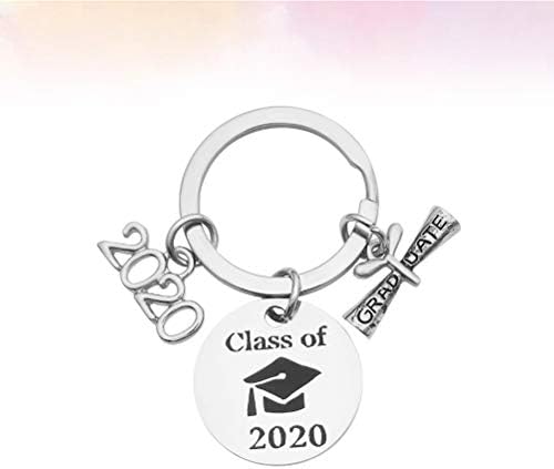 АМОСФУН 2020 Дипломирање клуч прстен од не'рѓосувачки челик, висички клуч, дипломиран подарок за материјали за дипломирање
