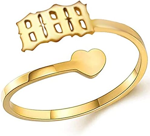 Јуда Накит Од Нерѓосувачки Челик Срце Шарм Среќа Ангел Број Прилагодлива Големина Свадба Бенд Годишнина Ветување Прстен
