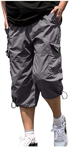 Dudubaby mens Брзи суви шорцеви модни обични средни половини со цврсти џебови во боја на отворено панталони панталони