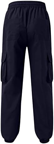 Карго панталони, машка работа со карго панталони со мулти-џебови што влечеа обични панталони за пешачење панталони памучни панталони