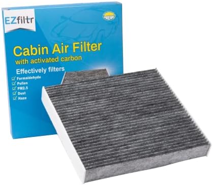 EZFILTR 103T1-2 PREMIUM CABIN AIR FILTER со активирана замена на јаглерод за Toyota Tacoma, Pontiac Vibe и Dodge Dart