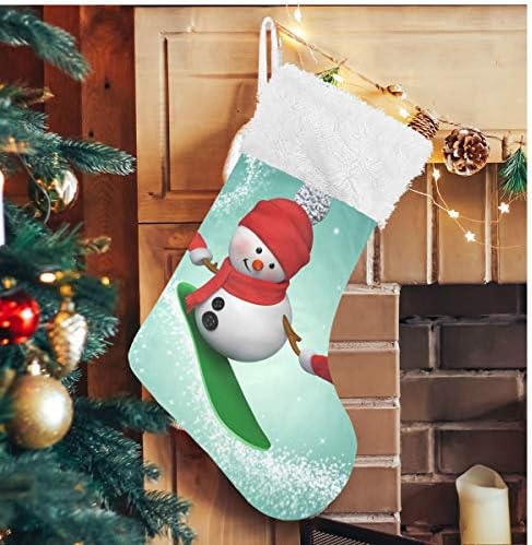 Алаза Божиќни чорапи Божиќни класични персонализирани големи декорации за порибување за семејни сезонски празници Декор 1 пакет, 17,7 ''